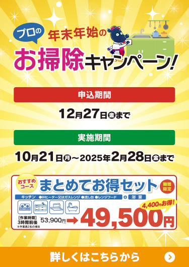 プロの年末年始のお掃除キャンペーン