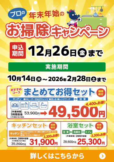 プロの年末年始のお掃除キャンペーン
